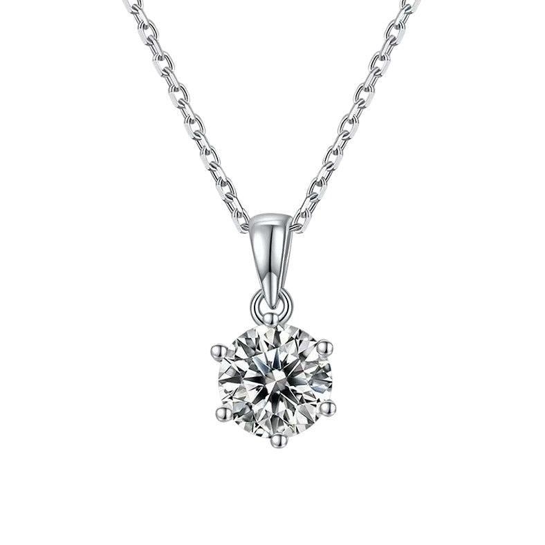 Simple 1ct moissanite 6-prong necklace DAPR
