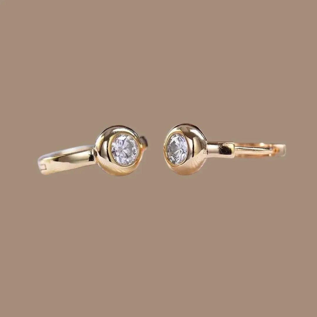 0.5ct Moissanite Diamond Bezel Hoop Earring DAPR