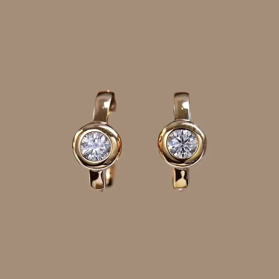 0.5ct Moissanite Diamond Bezel Hoop Earring DAPR