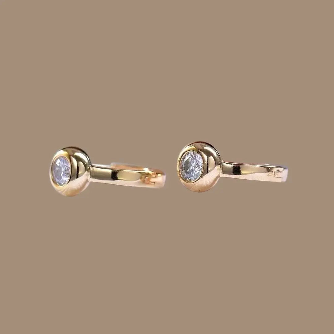 0.5ct Moissanite Diamond Bezel Hoop Earring DAPR