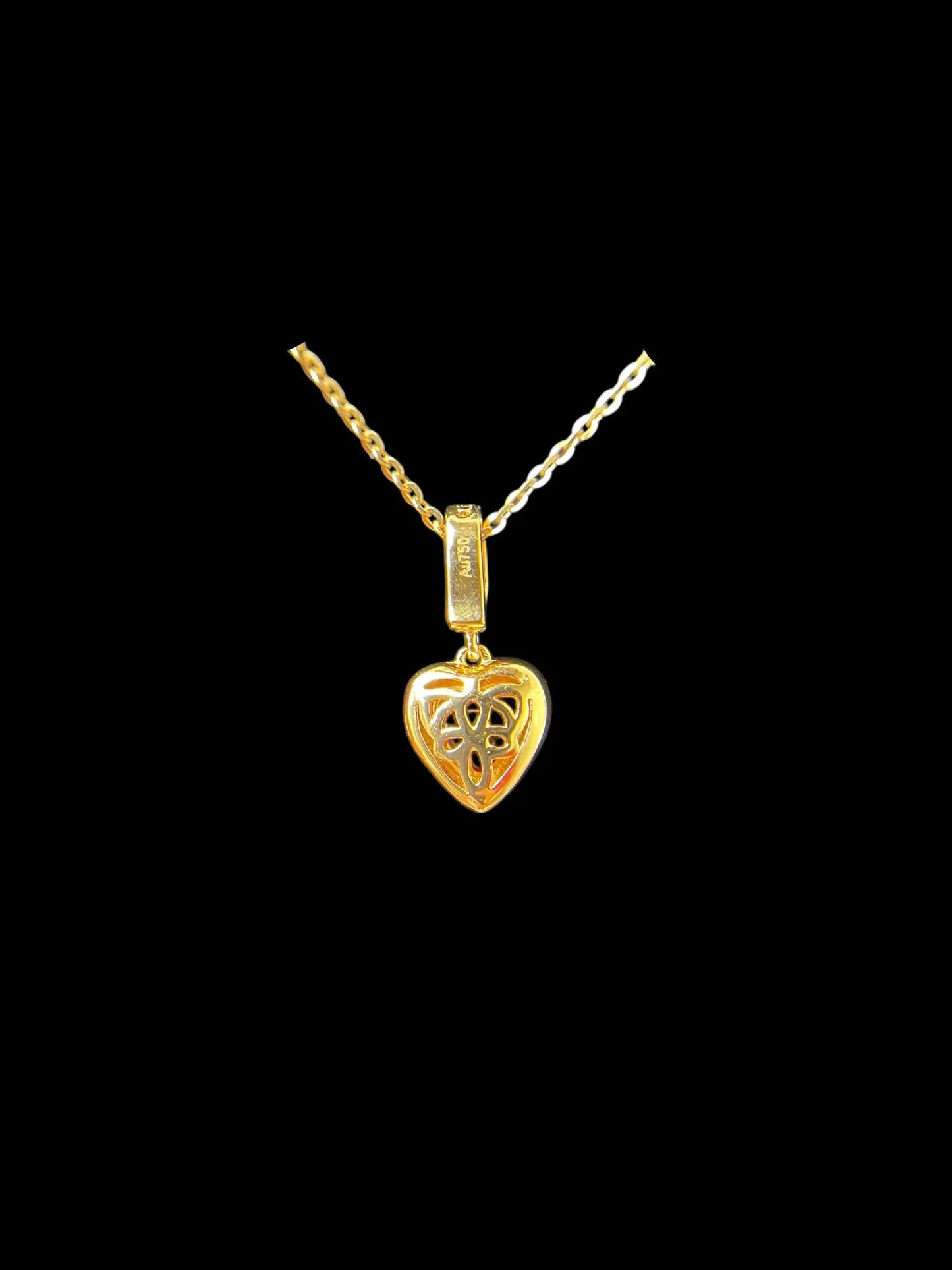 1ct Red Heart 18k Gold Necklace Valentine’s Day Gift DAPR