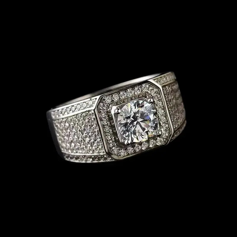 Men’s Bold Moissanite Centerpiece Ring 1ct DAPR