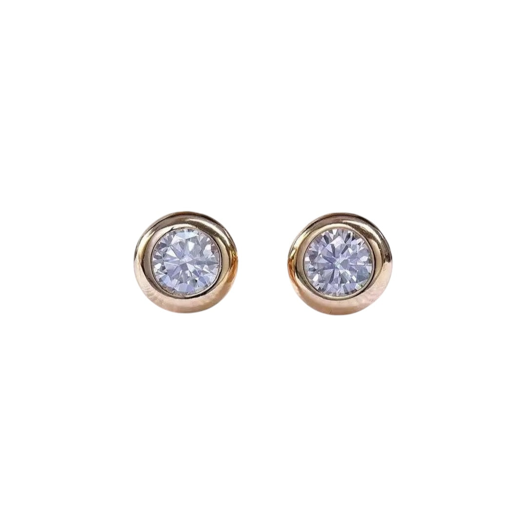 0.5ct Classic Bezel Moissanite Diamond Ear Stud DAPR