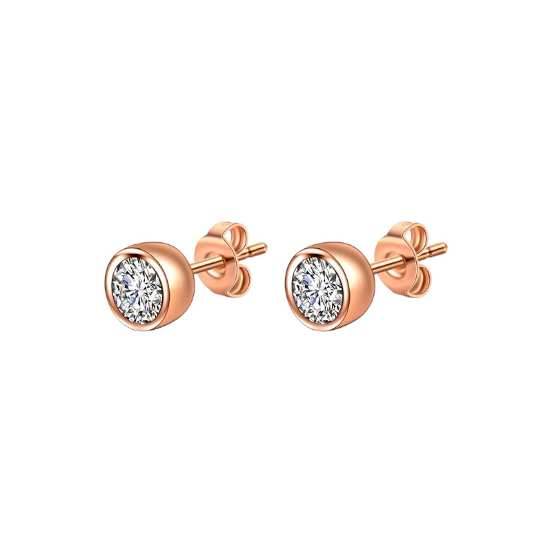 0.5ct Classic Bezel Moissanite Diamond Ear Stud DAPR